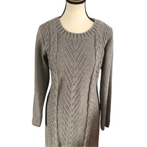 Elegant Gray Knit Sweater Dress